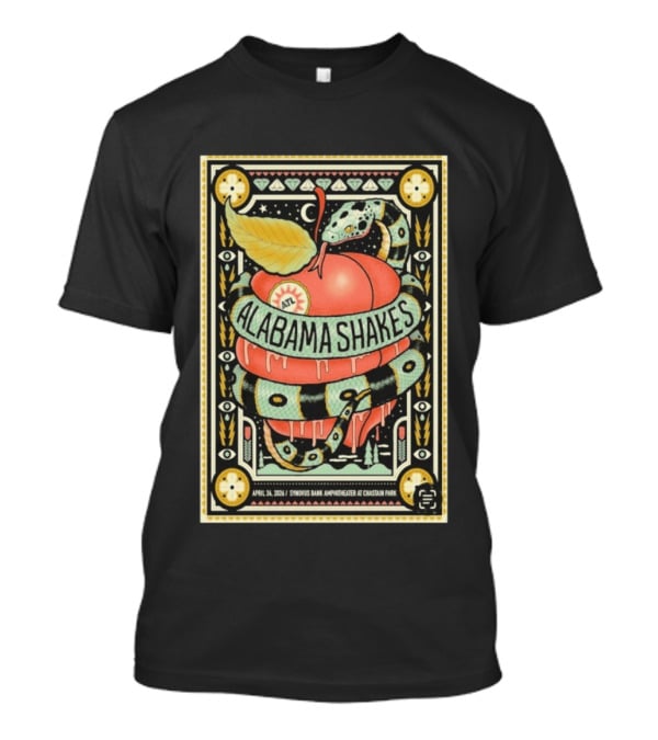Alabama Shakes April 24 2026 Synovus Bank Amphitheater Chastain Park Atlanta Snake And Apple T-Shirt