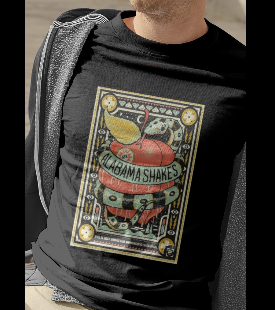 Alabama Shakes April 24 2026 Synovus Bank Amphitheater Chastain Park Atlanta Snake And Apple T-Shirt