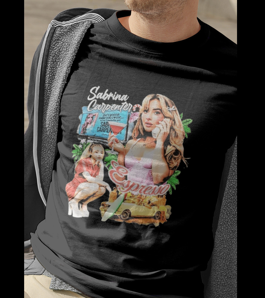 Sabrina Carpenter Espresso She's Gonna Make You Come Surf Vibes T-Shirt