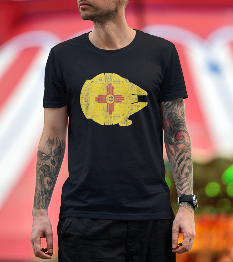 New Mexico Zia Symbol On Millennium Falcon Starship T-Shirt