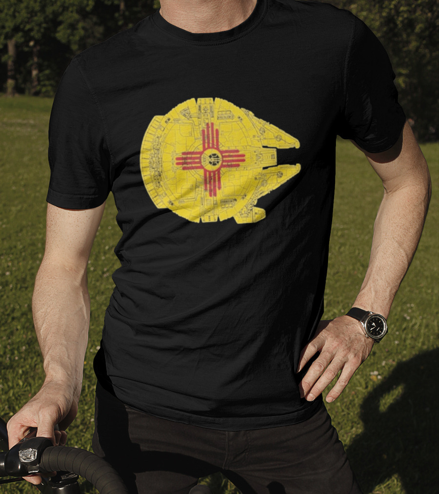 New Mexico Zia Symbol On Millennium Falcon Starship T-Shirt