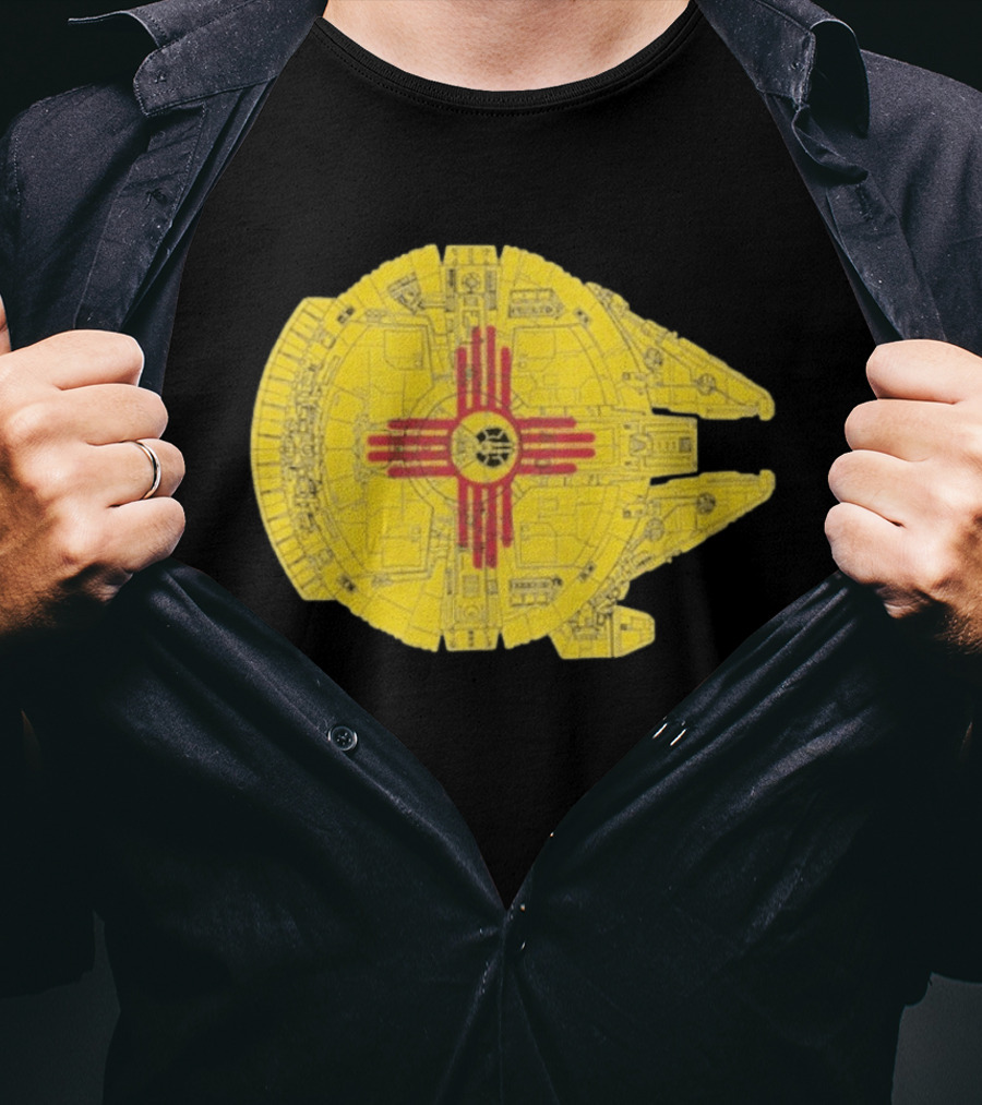 New Mexico Zia Symbol On Millennium Falcon Starship T-Shirt