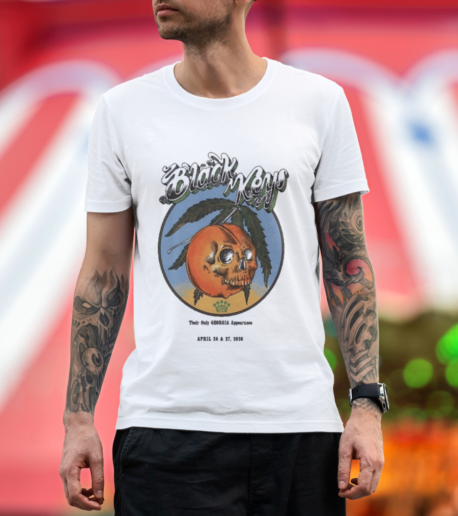 The Black Keys 2026 Atlanta Peach Skull April 26 27 Tour Date T-Shirt