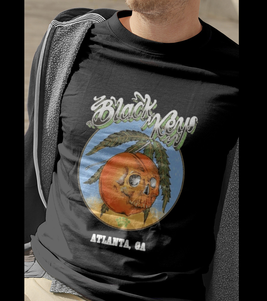 Black Keys Atlanta GA Skull Orange T-Shirt