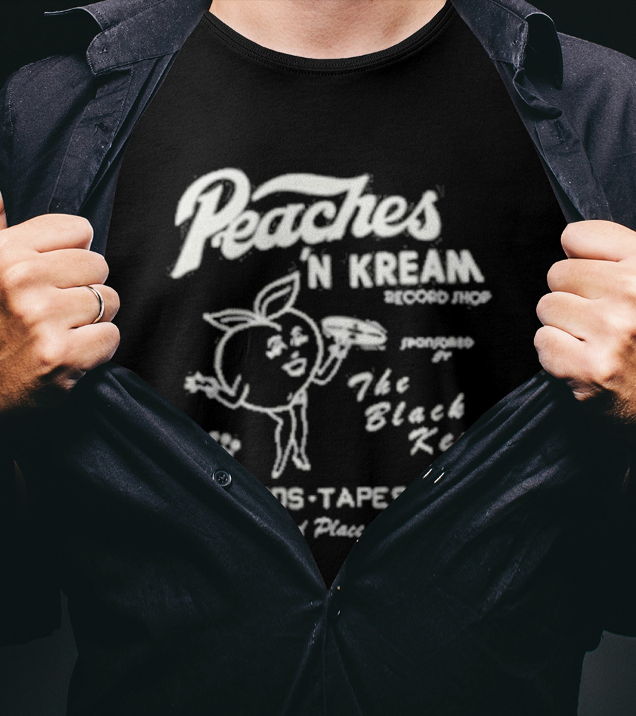 Peaches N Kream Records Promoted By The Black Keys Records Tapes CDs Atlanta GA T-Shirt