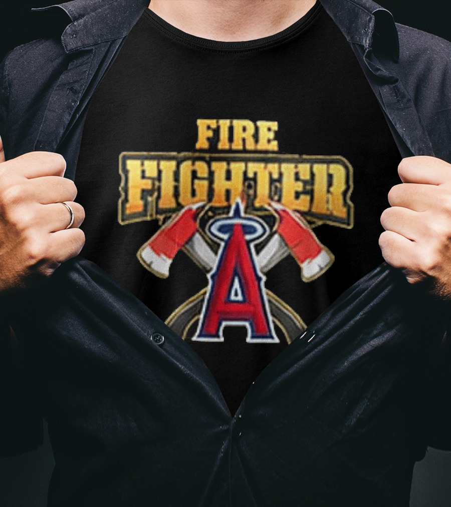 2026 Angels Firefighter Appreciation Giveaway Fire Fighter Axes T-Shirt