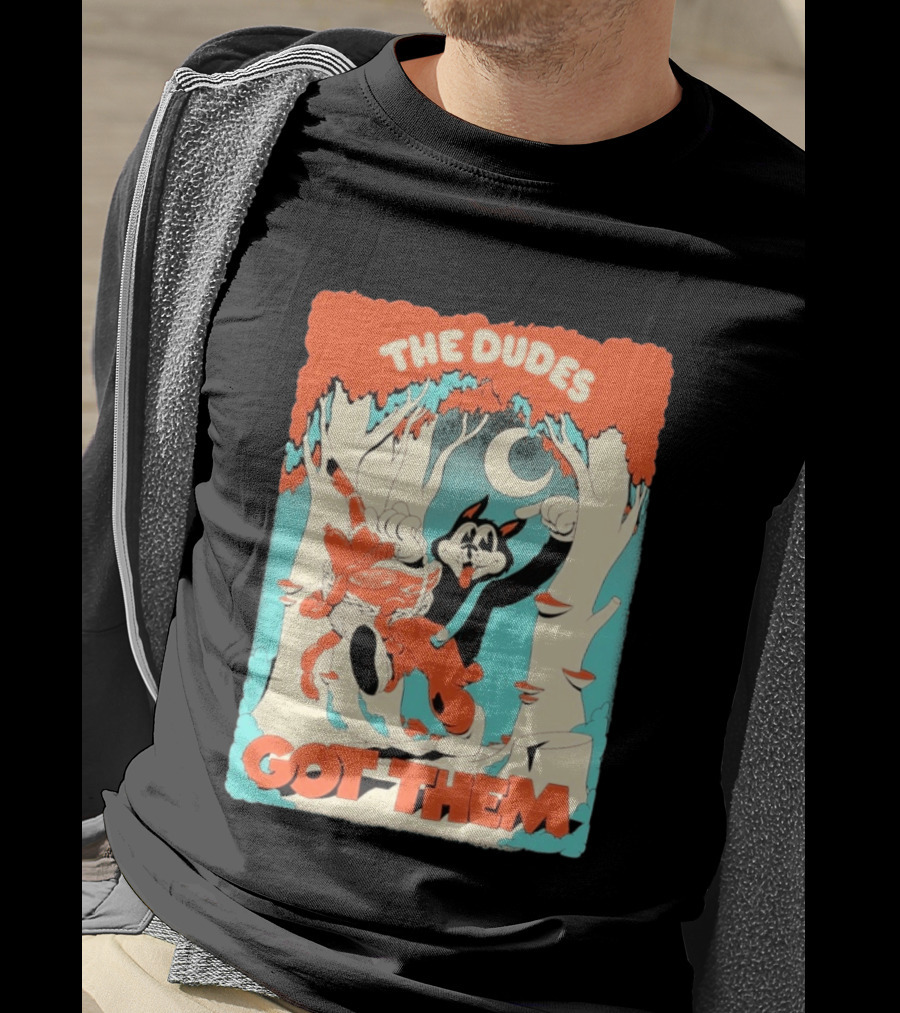 The Dudes Got Them Big Black Wolf In Forest Adventure T-Shirt