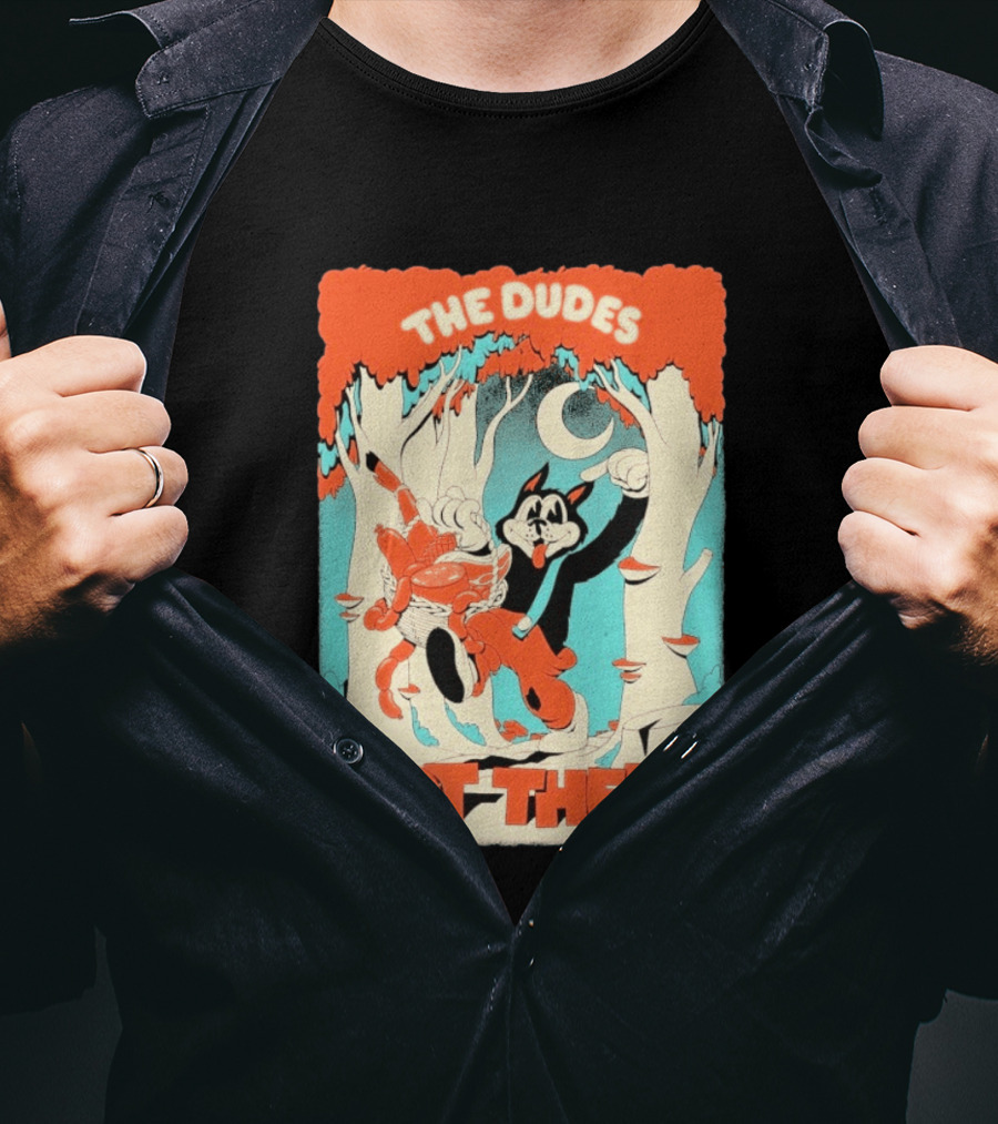 The Dudes Got Them Big Black Wolf In Forest Adventure T-Shirt