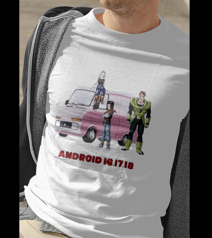 Dragon Ball Z Android 16 17 18 Pink Van Scene T-Shirt