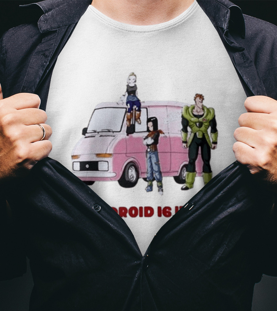 Dragon Ball Z Android 16 17 18 Pink Van Scene T-Shirt