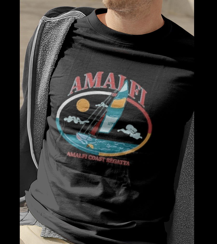 Amalfi Coast Regatta 12M Sailboat Sun And Sea T-Shirt