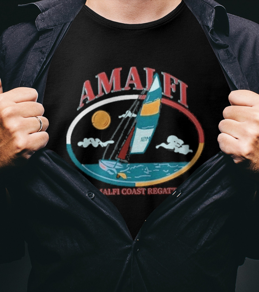 Amalfi Coast Regatta 12M Sailboat Sun And Sea T-Shirt