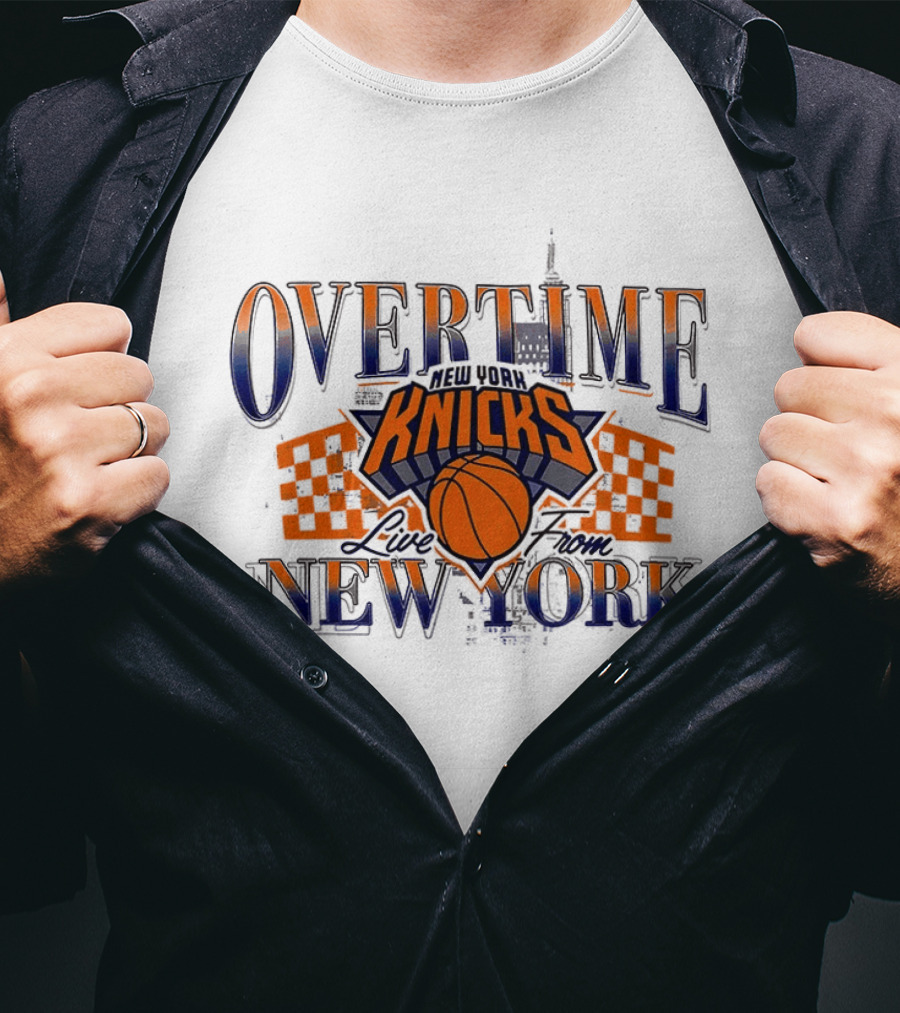 Overtime New York Knicks Live From New York Basketball T-Shirt