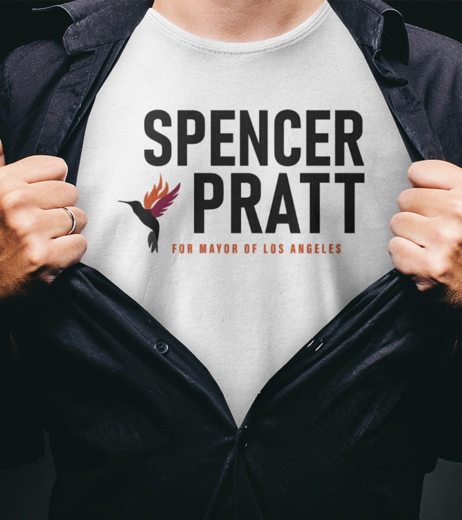Spencer Pratt For Mayor Of Los Angeles Campaign Hummingbird Flames T-Shirt