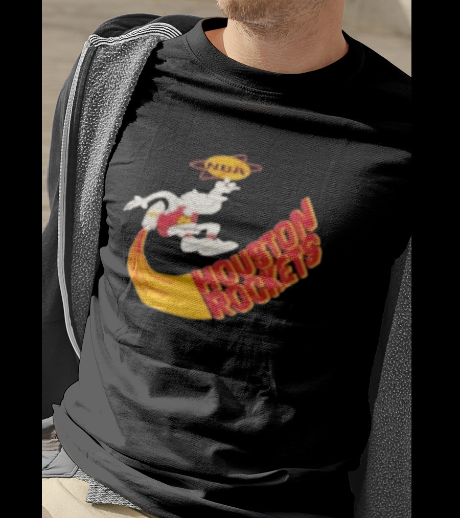 NBA Houston Rockets Retro Mascot Worn T-Shirt