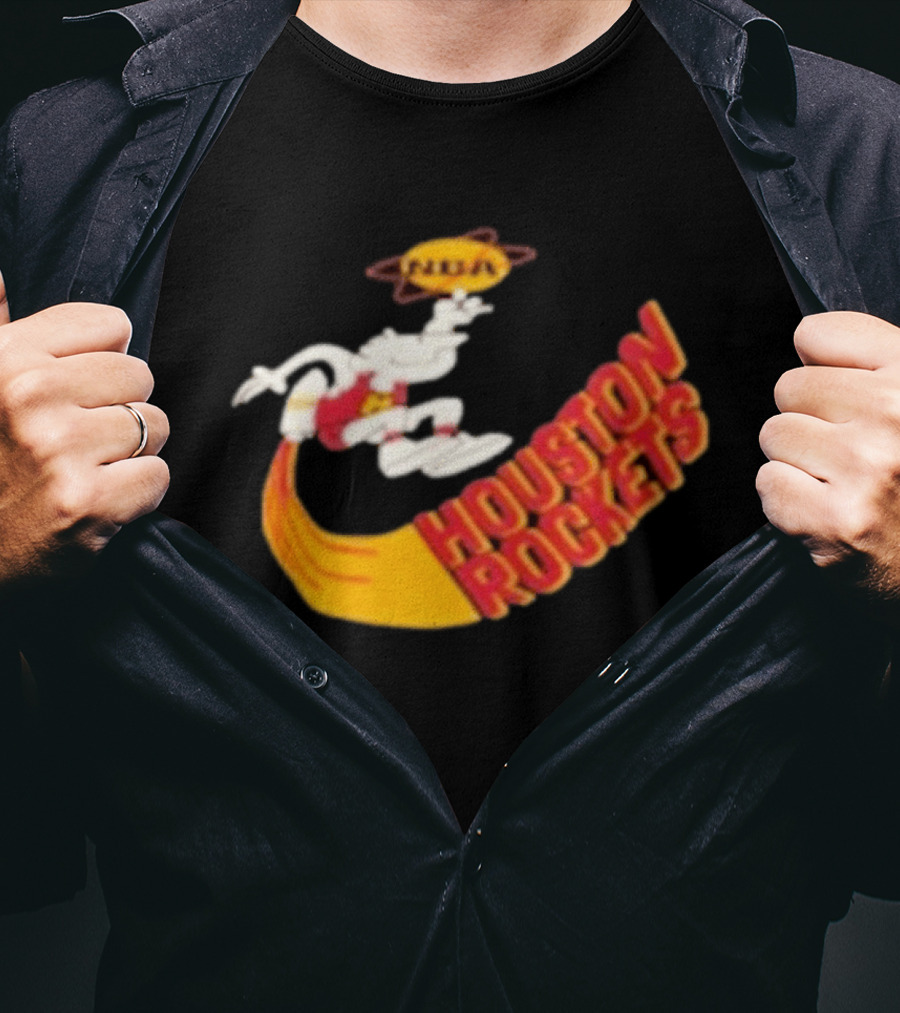 NBA Houston Rockets Retro Mascot Worn T-Shirt
