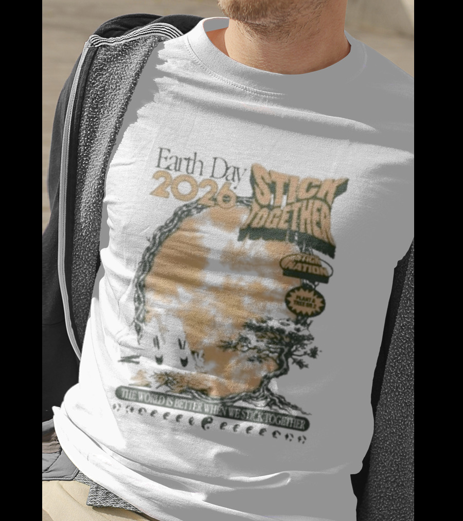 Earth Day 2026 Stick Together Save Animals Power Protection T-Shirt