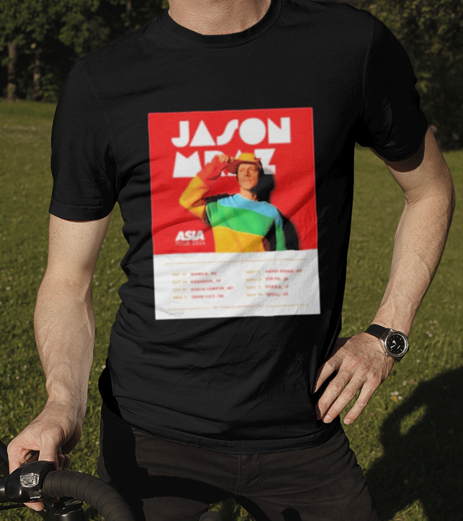 Jason Mraz Asia Tour Manila Bangkok Kuala Lumpur Taipei Hong Kong Tokyo Osaka Seoul 2026 T-Shirt