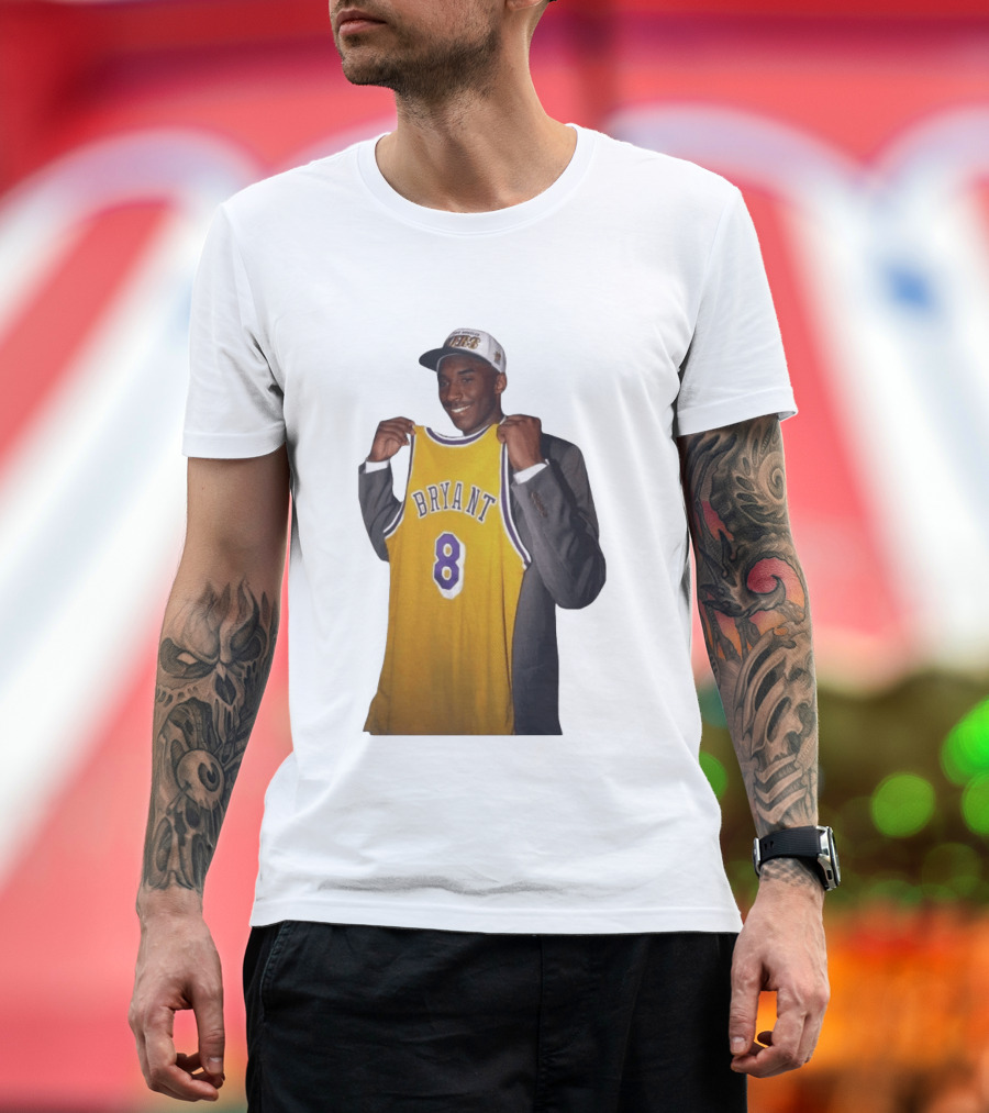 Bryant 8 Lakers Jersey Iconic Kobe Image T-Shirt