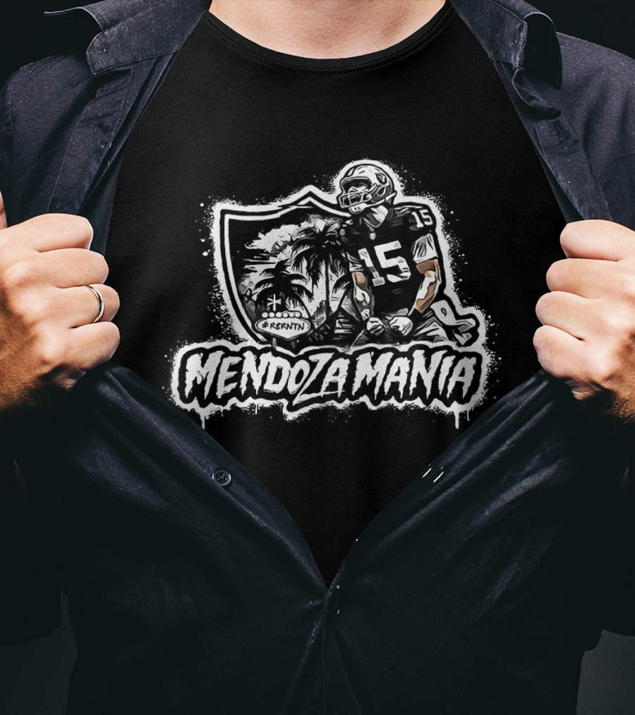 Fernando Mendoza Mania Las Vegas Raiders Football Player Running Back T-Shirt
