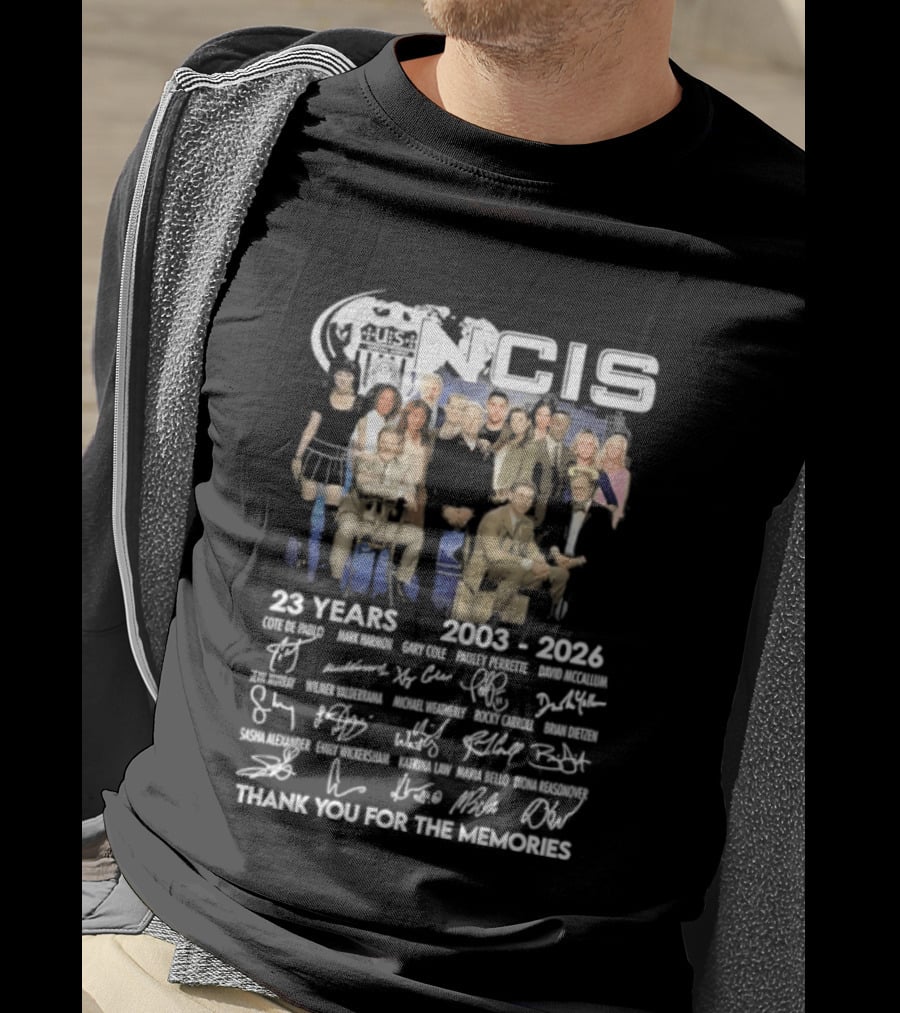 NCIS 23 Years 2003 2026 Cast Signatures Thank You For The Memories T-Shirt