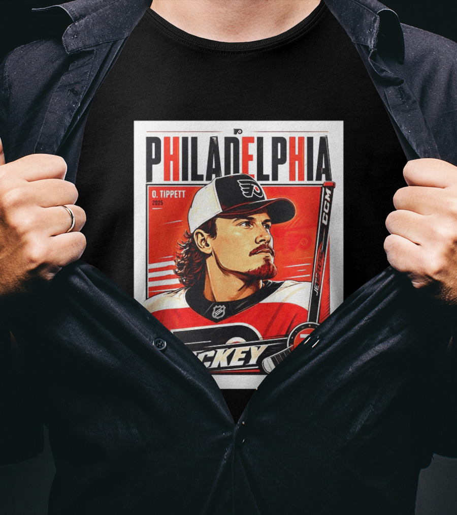 Owen Tippett 74 Philadelphia Flyers Hockey Vintage Style 2025 T-Shirt