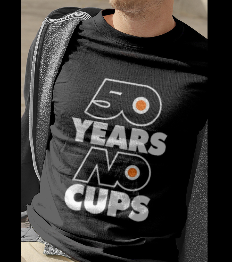 Philadelphia Flyers 50 Years No Cups Anniversary Satire T-Shirt