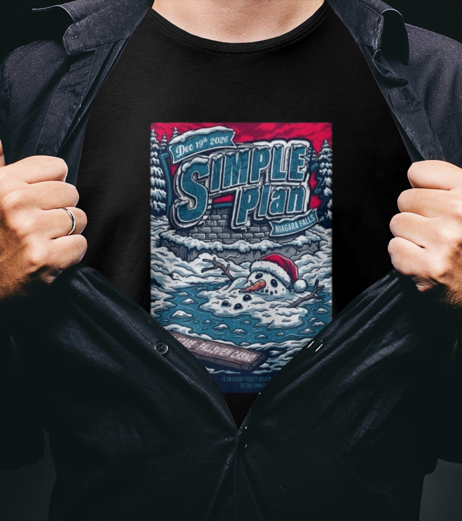 Dec 19 2026 Simple Plan Niagara Falls Frosted Holiday Show T-Shirt
