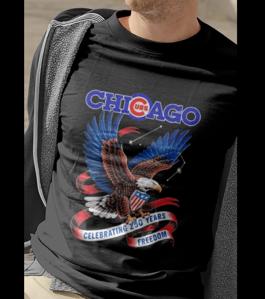 Chicago Cubs Bald Eagle Celebrating 250 Years Freedom T-Shirt
