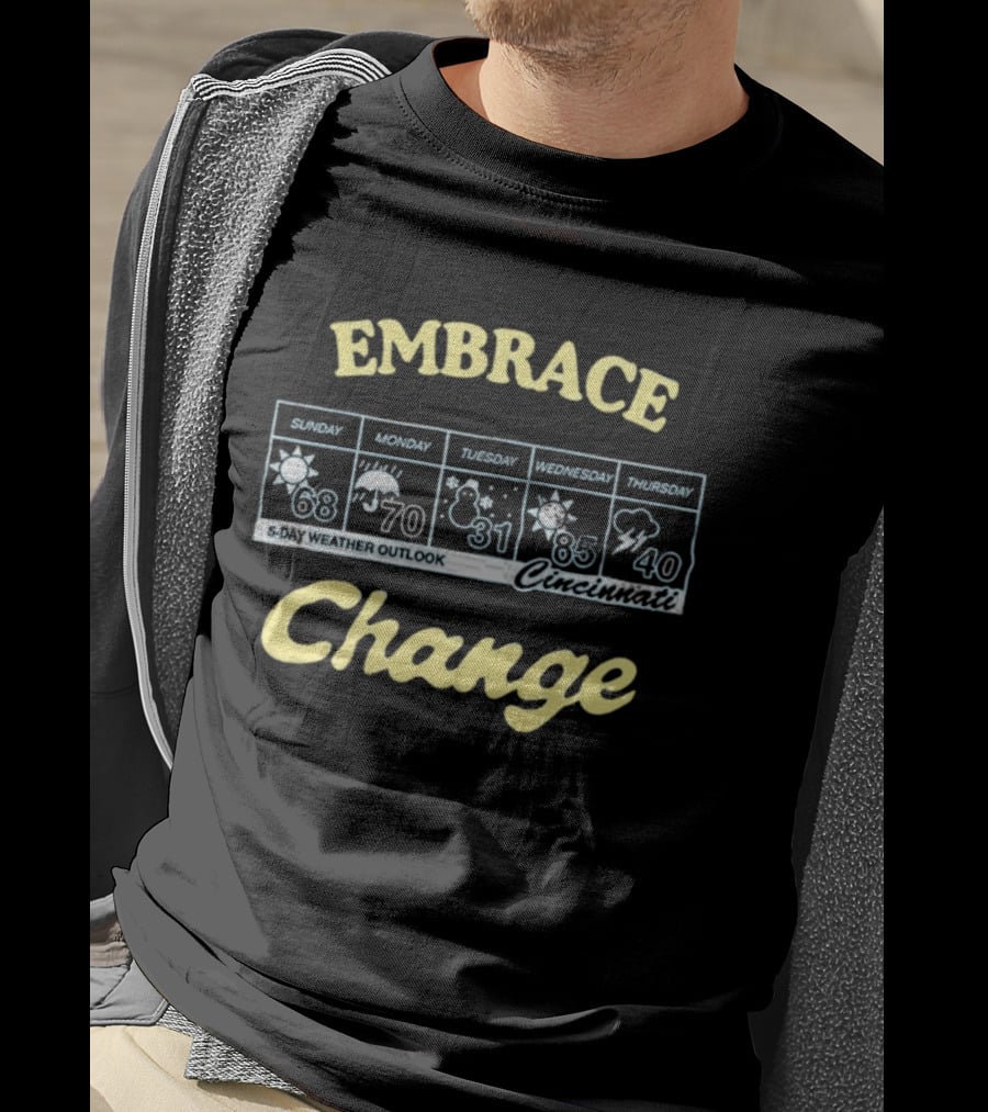 Cincinnati Embrace Change 5 Day Weather Outlook Forecast T-Shirt