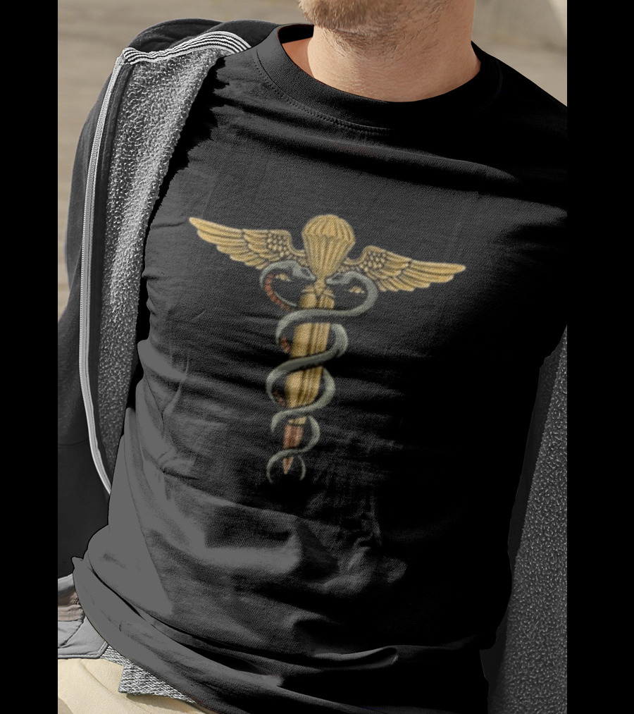 Doing The Lords Work 0331 Nun Army Combat Medic Parachute Wings Caduceus T-Shirt