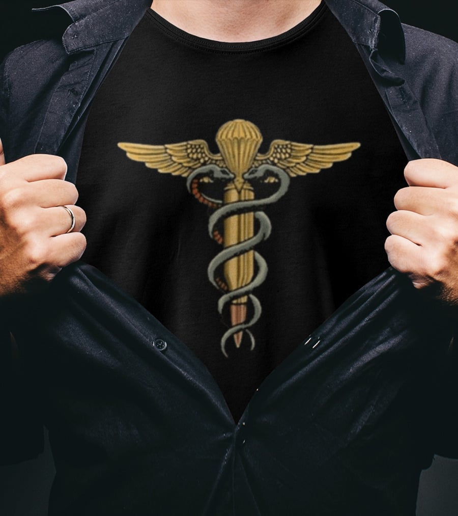 Doing The Lords Work 0331 Nun Army Combat Medic Parachute Wings Caduceus T-Shirt