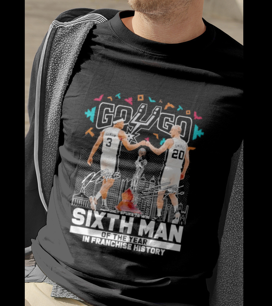 Go Spurs Go Sixth Man Of The Year Johnson Ginobili Franchise History T-Shirt