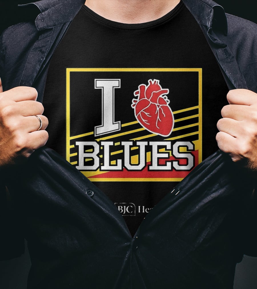 I Heart Blues 2025 BJC Healthcare Promotion T-Shirt