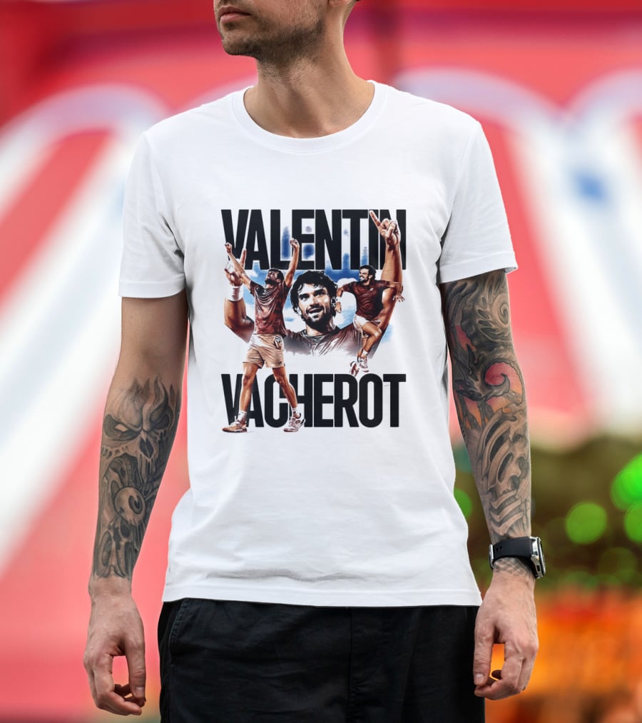 Valentin Vacherot Tennis Player Action Pose Montage T-Shirt