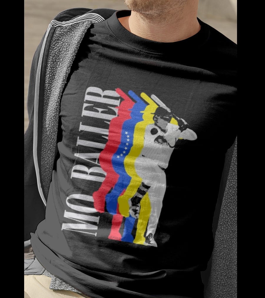 Mo Baller Venezuela Flag Baseball Batting Pose T-Shirt