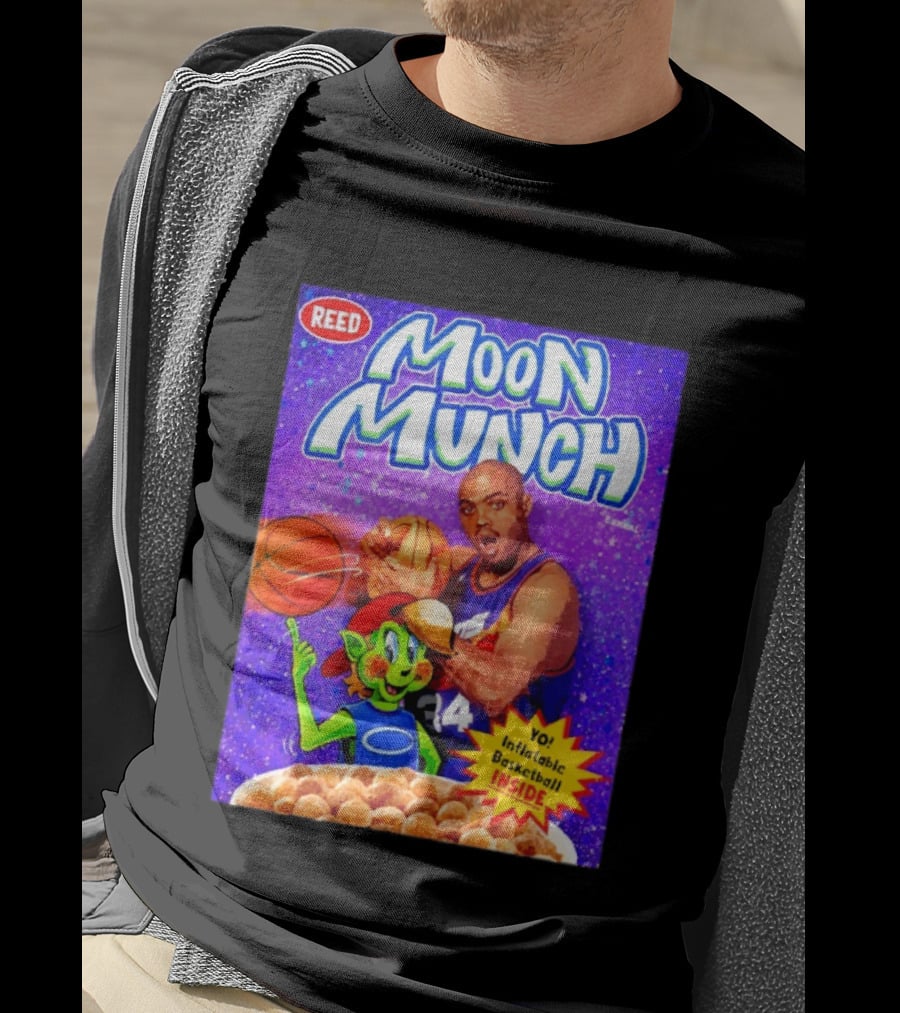 Reed Moon Munch Basketball Cereal Charles Barkley Phoenix Suns Magic T-Shirt