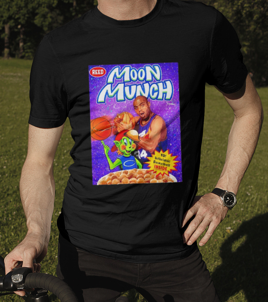 Reed Moon Munch Basketball Cereal Charles Barkley Phoenix Suns Magic T-Shirt