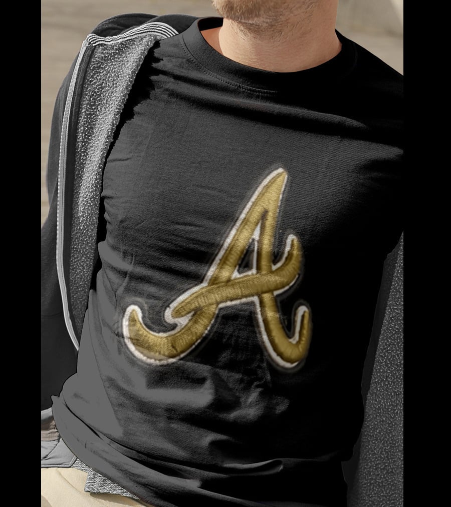 Atlanta Braves Armed Forces 2026 Hat Gold Embroidered A T-Shirt