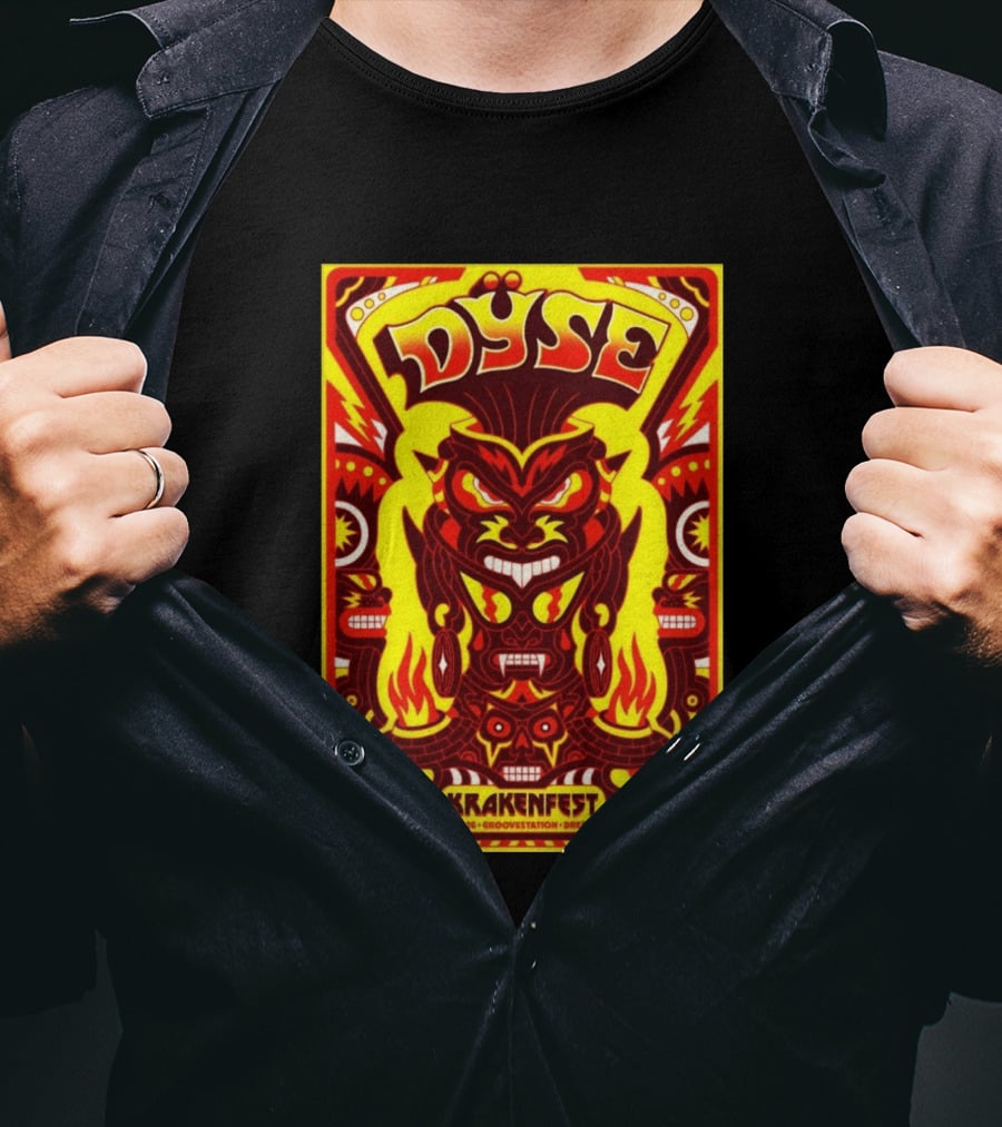 Dyse Krakenfest 01.05.26 Groovestation Dresden Bold Psychedelic Demon T-Shirt