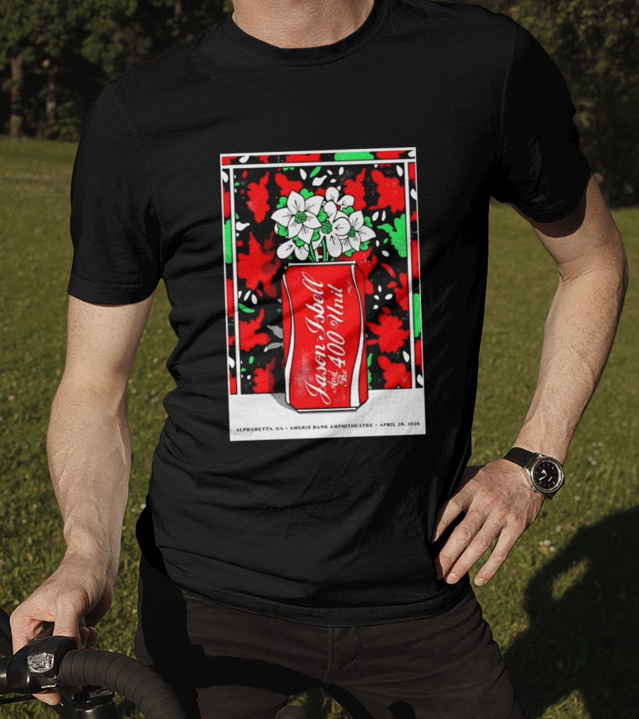 Jason Isbell And The 400 Unit Alpharetta GA Ameris Bank Amphitheatre April 28 2026 Floral Can T-Shirt