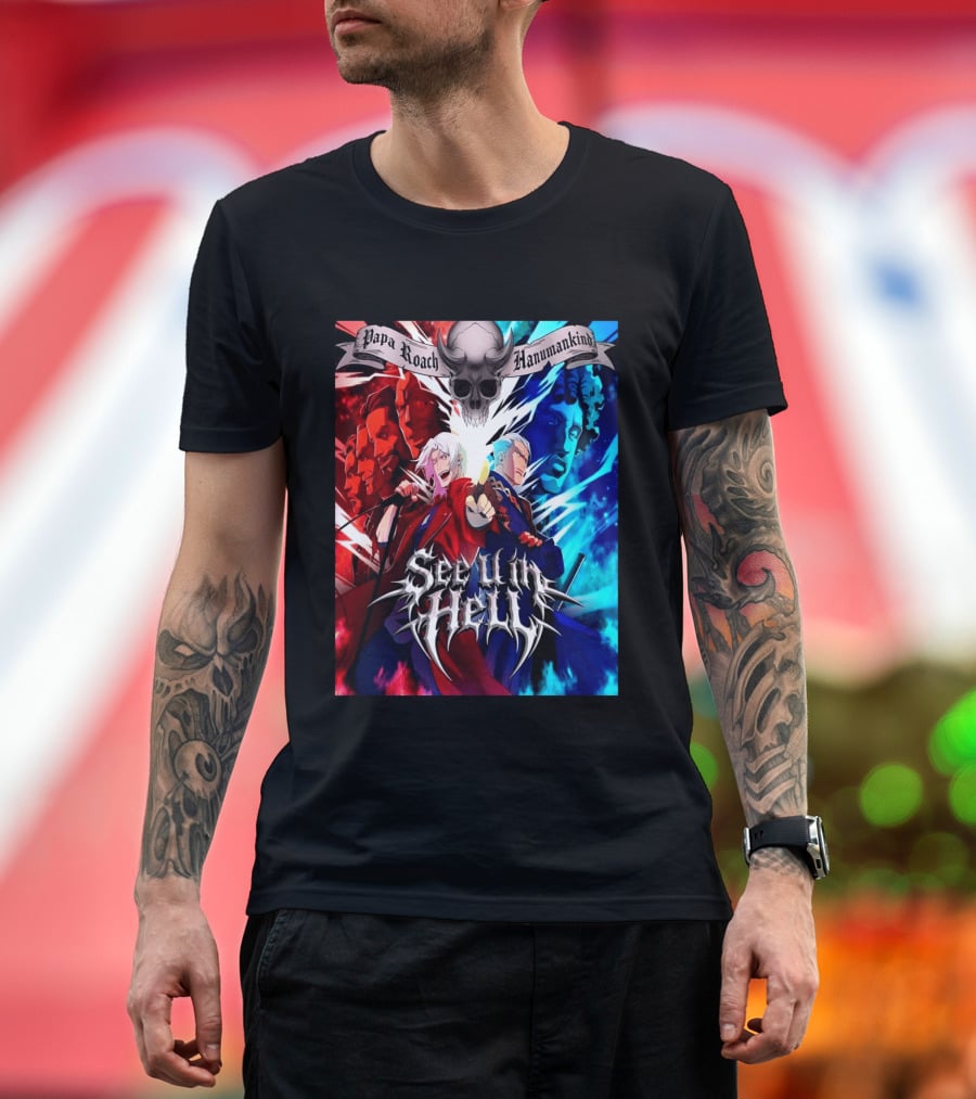 Papa Roach Hanumankind Devil May Cry Season 2 See U In Hell Song T-Shirt