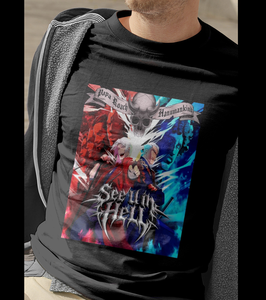 Papa Roach Hanumankind Devil May Cry Season 2 See U In Hell Song T-Shirt