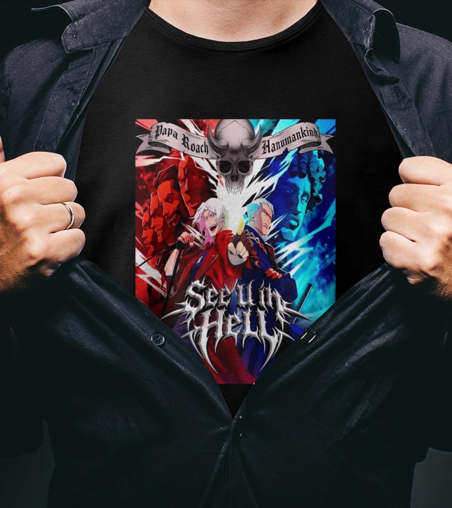 Papa Roach Hanumankind Devil May Cry Season 2 See U In Hell Song T-Shirt