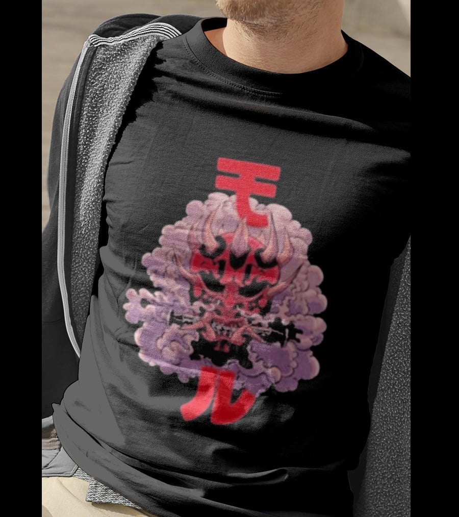 Screencrush Warrior Of Vengeance Oni Mask Kanji T-Shirt