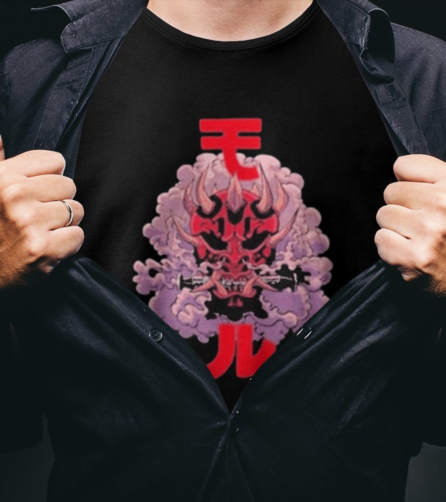 Screencrush Warrior Of Vengeance Oni Mask Kanji T-Shirt