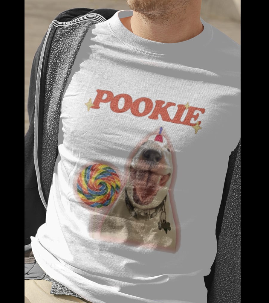 MisterMainer Pookie Bull Terrier Dog With Lollipop T-Shirt