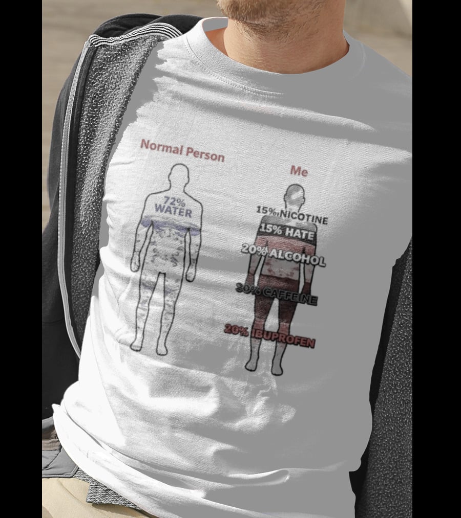 Normal Person Water Versus Me Hate Alcohol Ibuprofen T-Shirt
