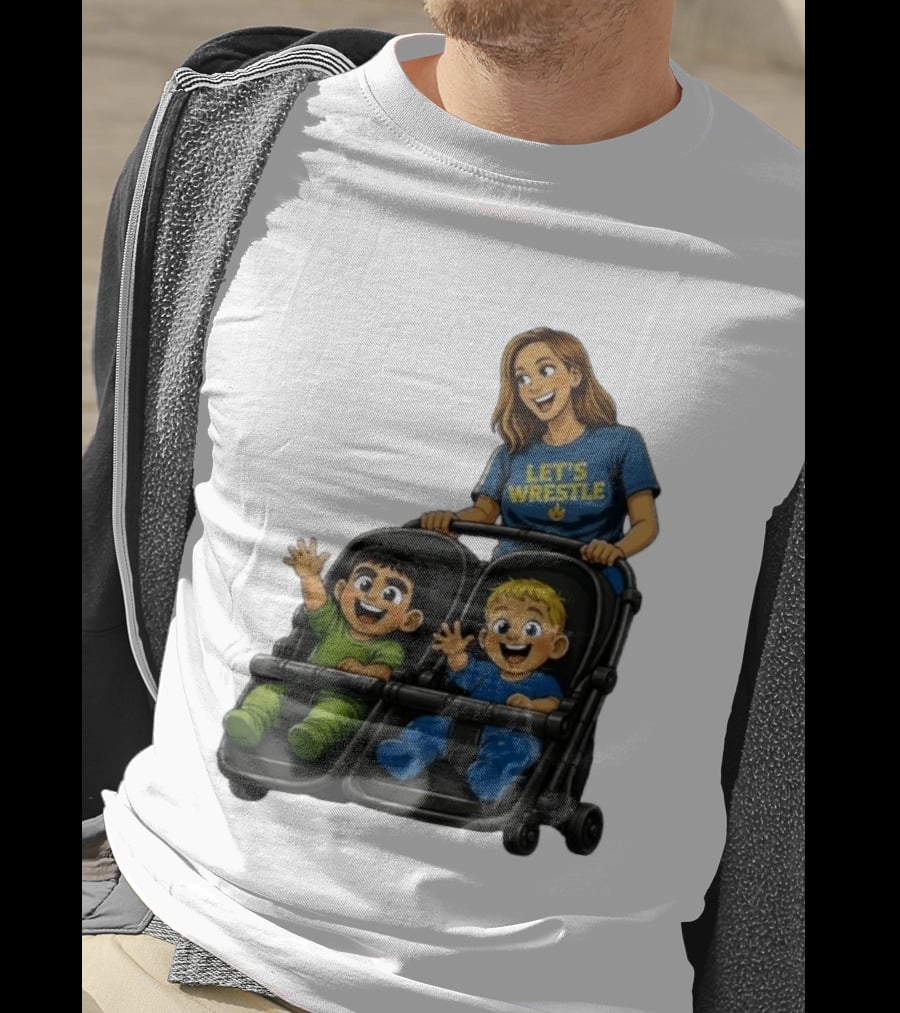 Pro Wrestling Tees Let's Wrestle Mother Lareesa Double Stroller Kids T-Shirt