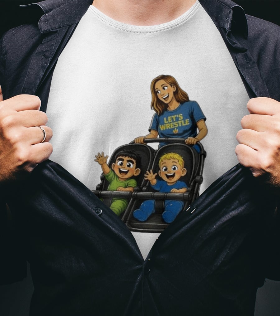 Pro Wrestling Tees Let's Wrestle Mother Lareesa Double Stroller Kids T-Shirt